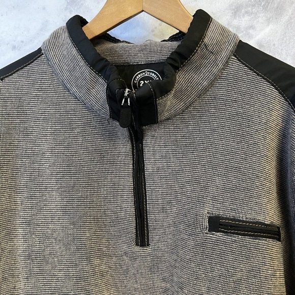 Carbon 2 Cobalt Sweatshirt Mens 2XL 1/2 Zip Ribbed Jacket Elbow Gray B3 - Picture 4 of 9